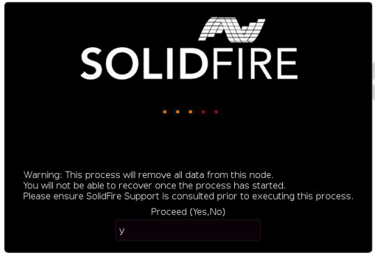 계속하기 전에 SolidFire 경고가 표시됩니다