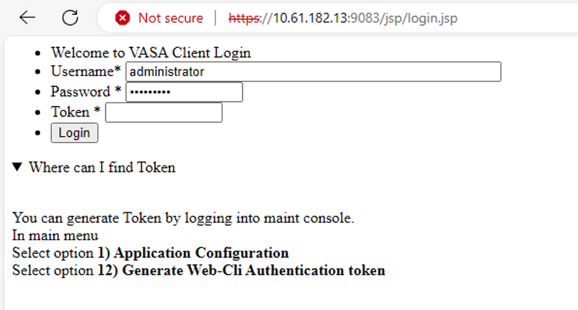 VASA 클라이언트 UI