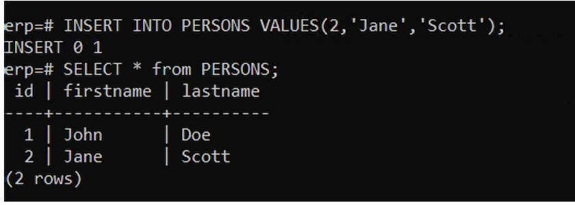 PostgreSQL 행2