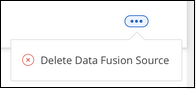 Uma captura de tela mostrando como remover uma fonte de dados do Fusion.