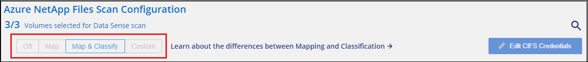 Uma captura de tela mostrando como configurar a mesma configuração de digitalização para todos os volumes em um ambiente de trabalho.