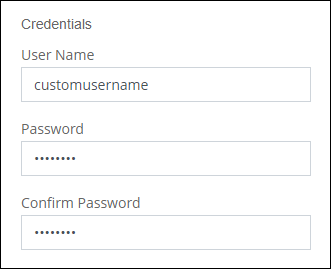 Uma captura de tela da página Detalhes e credenciais no assistente do ambiente de trabalho, onde você pode especificar um nome de usuário.