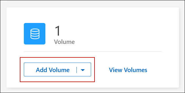 Uma captura de tela do botão Adicionar volume na guia Visão geral.