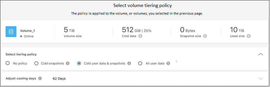 Uma captura de tela que mostra as configurações de diretiva de disposição em camadas configuráveis.