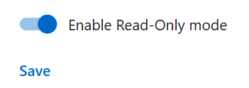 Uma captura de tela que mostra a opção "Modo somente leitura" ativada.