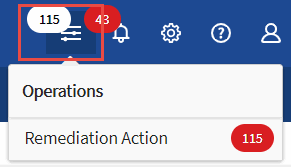 Mostra o ícone de operações que abre o menu para ver as ações corretivas.