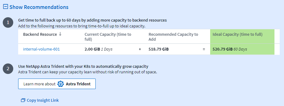 Capacidade a adicionar para retornar ao TTF de 60 dias