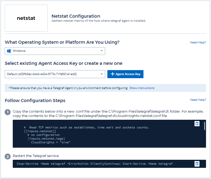 Configuração do Windows Netstat