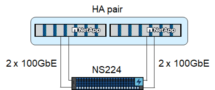 Conexão com compartimento de disco NVMe de NS224 GB