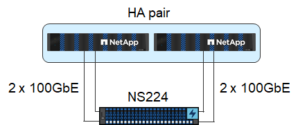 Conexão com compartimento de disco NVMe de NS224 GB
