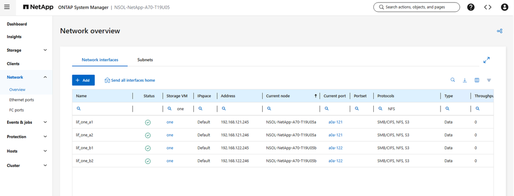 detalhes da interface nas