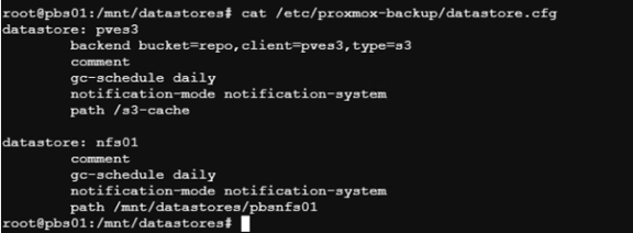Arquivo de configuração do armazenamento de dados S3 no PBS