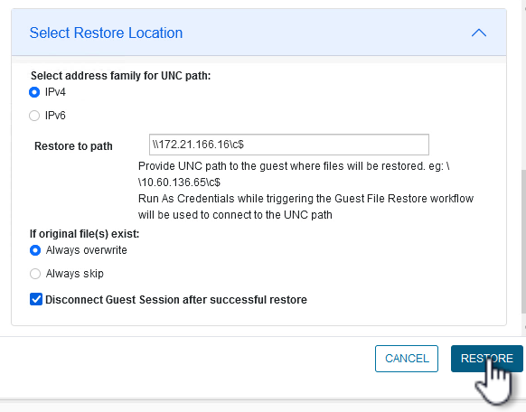 Navegação de arquivo de convidado 2