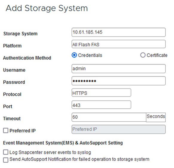 Adicione o sistema de storage