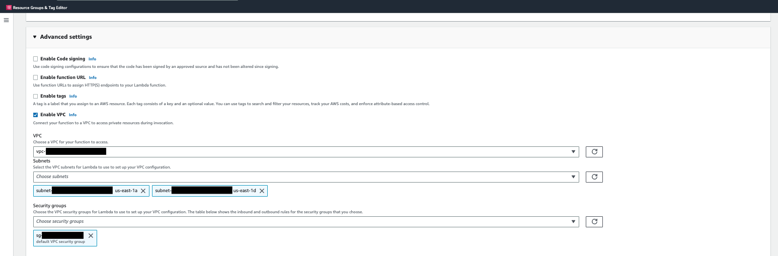 Esta imagem mostra a janela de criação do Lambda no console da AWS.