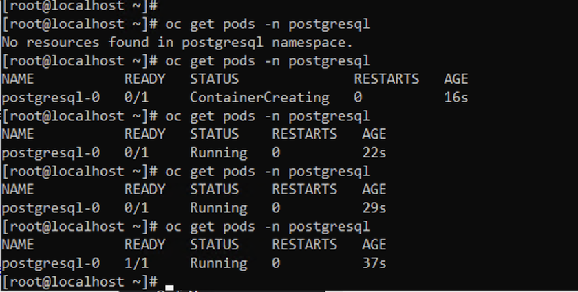 Restaurado para o mesmo namespace