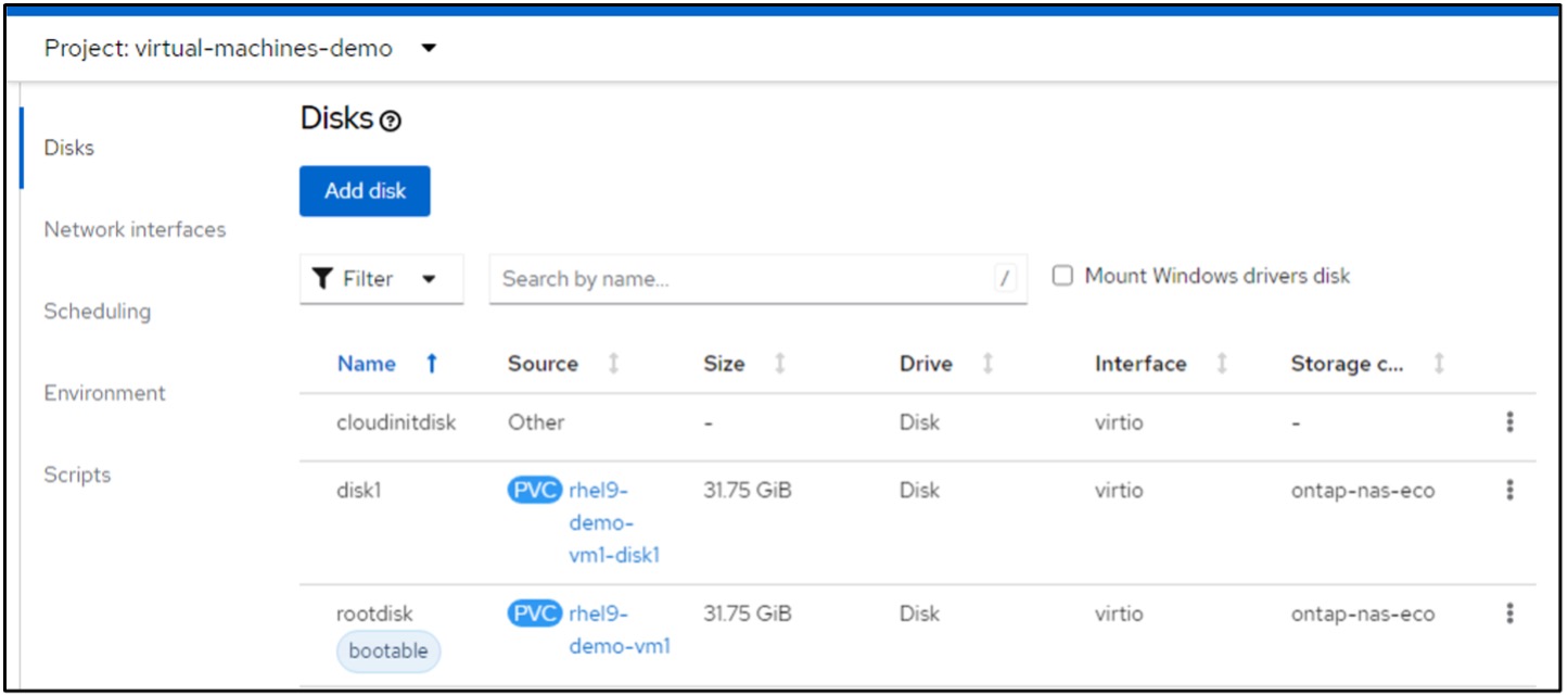 VM restaura o ONTAP-nas-eco