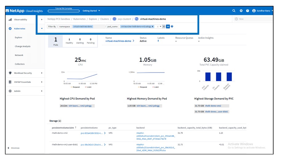 Amostras de Cloud Insights