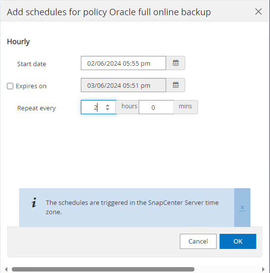 Esta imagem fornece backup de banco de dados para o servidor SnapCenter