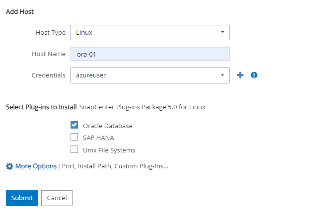 Esta imagem fornece hosts para o servidor SnapCenter