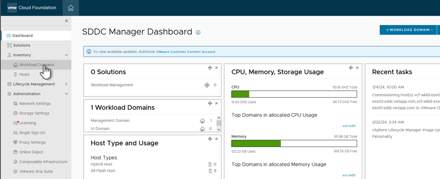 Criar um novo domínio de workload