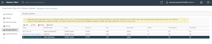 Registrar matrizes de armazenamento