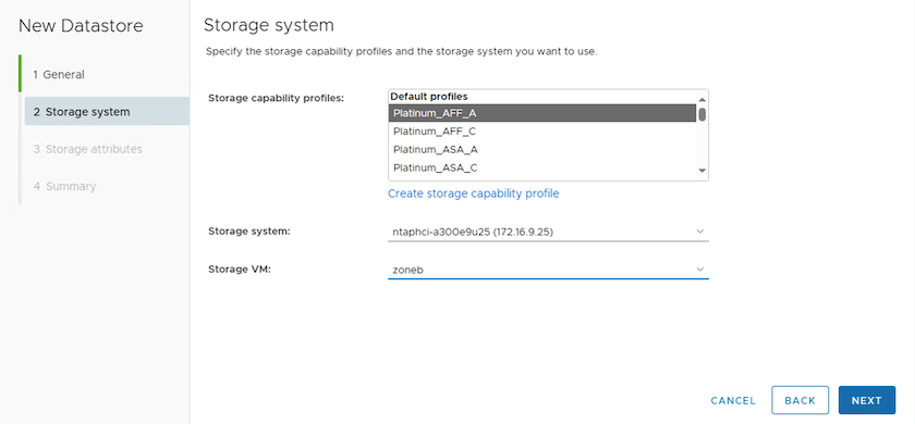 Sistema de storage e SVM com 9,13