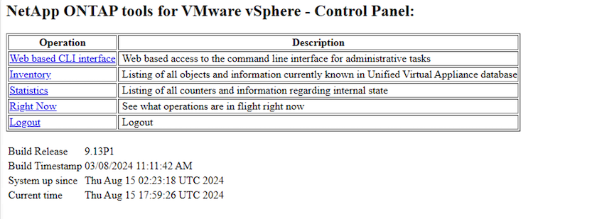 Console de controle de ferramentas ONTAP