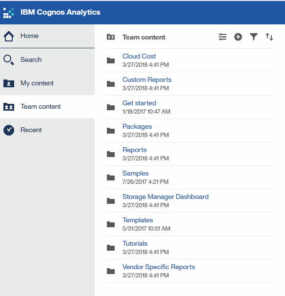 menu cognos