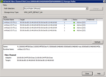 Caminhos dos dispositivos de armazenamento vSphere