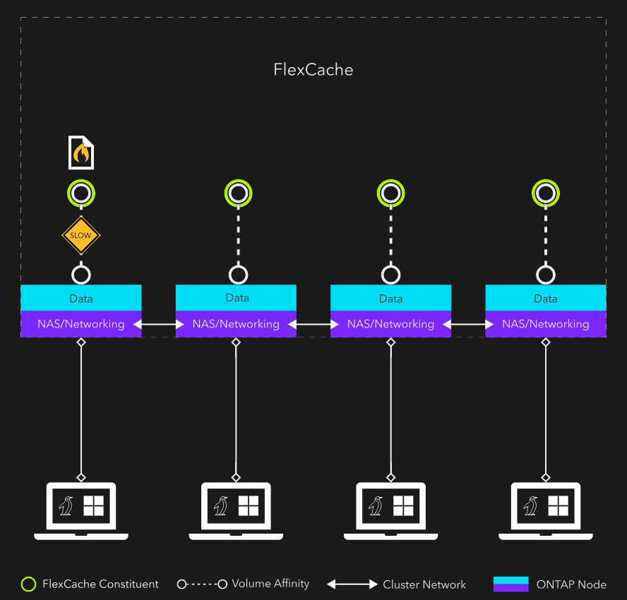 Figura 2: Cenário de FlexCache provisionado automaticamente