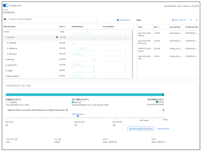 Captura de tela da análise do sistema de arquivos no System Manager