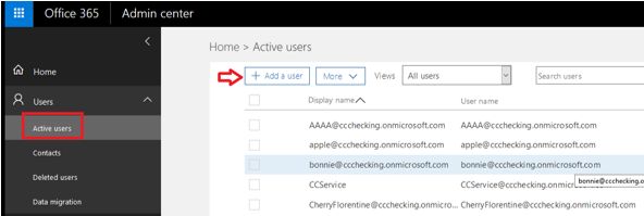 Captura de tela do Microsoft 365 Admin Center