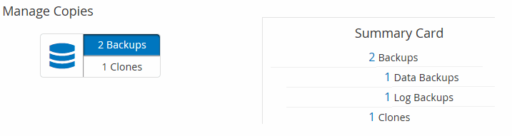 Visualização de topologia de clones e backup no storage primário.