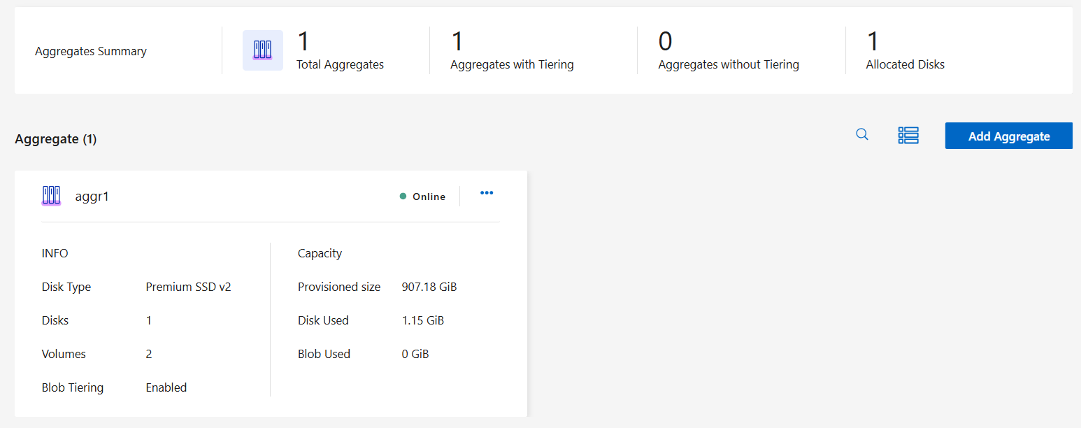Uma captura de tela mostrando o progresso da adição de um agregado.