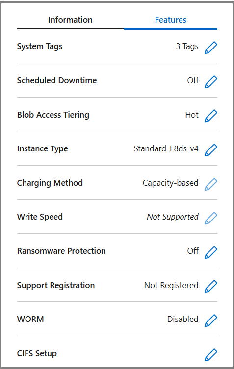 Uma captura de tela que mostra a configuração de Proteção contra Ransomware no painel Recursos disponível no canto superior direito da página Visão geral ao visualizar um sistema.
