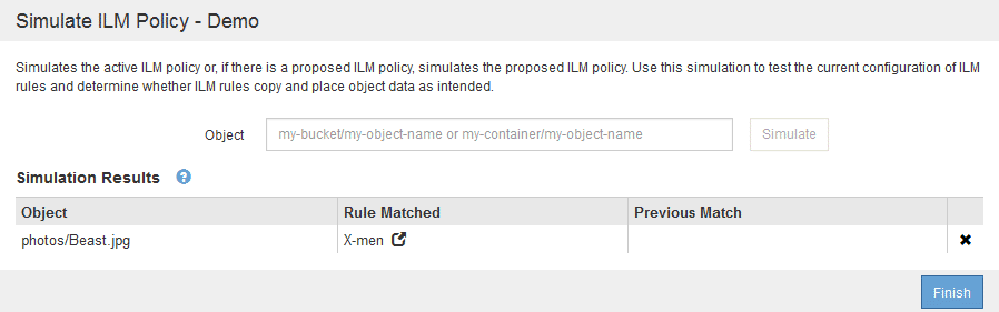 Exemplo 3: Corrigindo uma regra ao simular uma política de ILM proposta