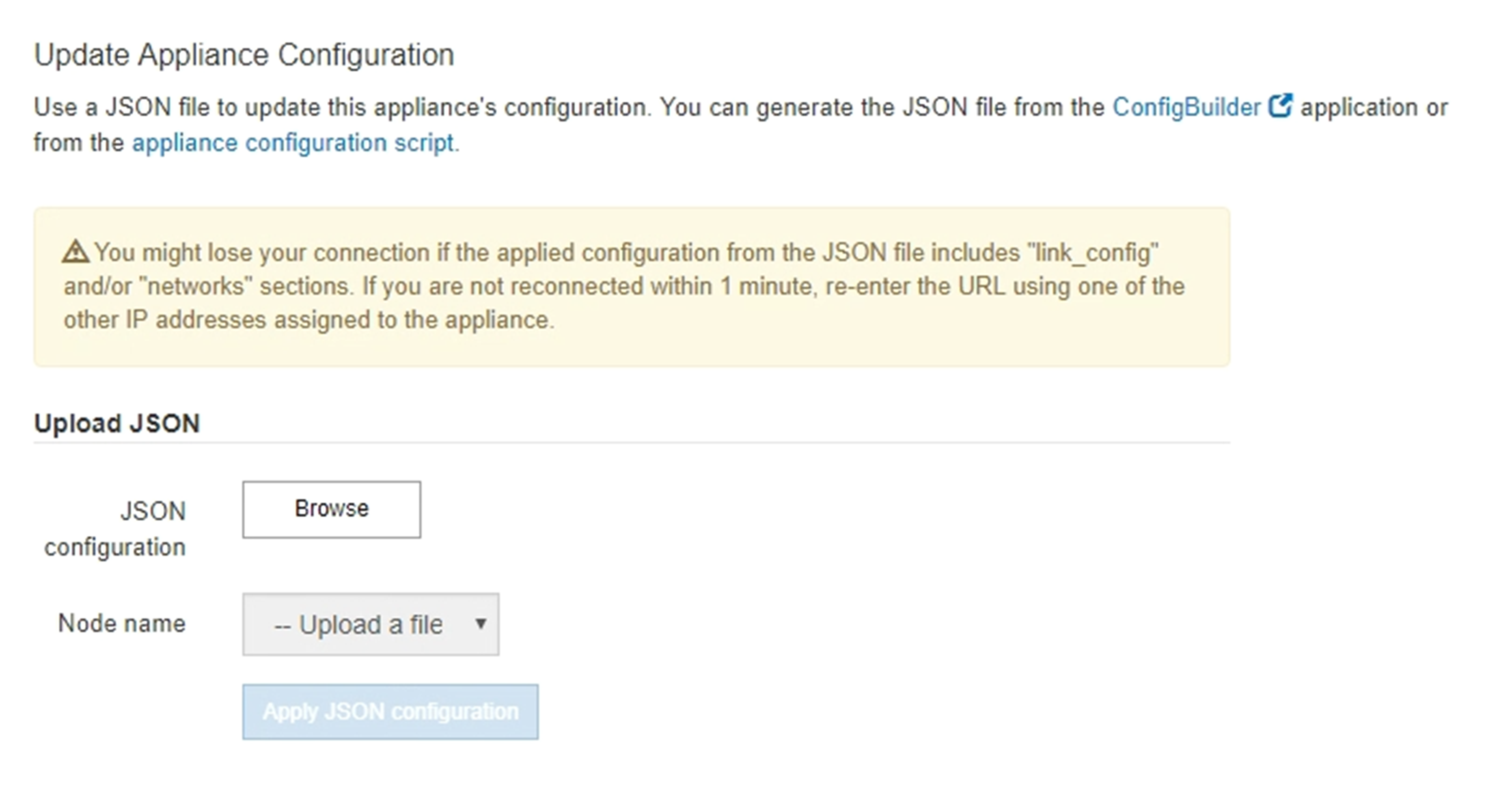 Atualize a página de configuração do dispositivo