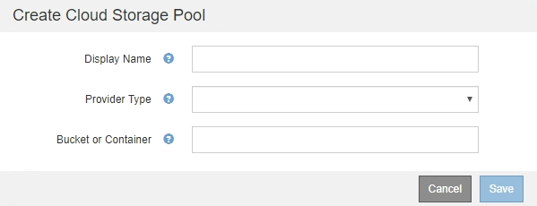 Cloud Storage Pool Create