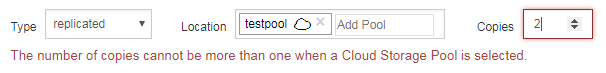 Regra ILM: Erro de pool de armazenamento em nuvem se mais de uma cópia