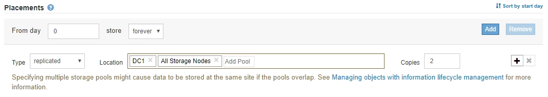 Instruções de colocação para vários pools de armazenamento