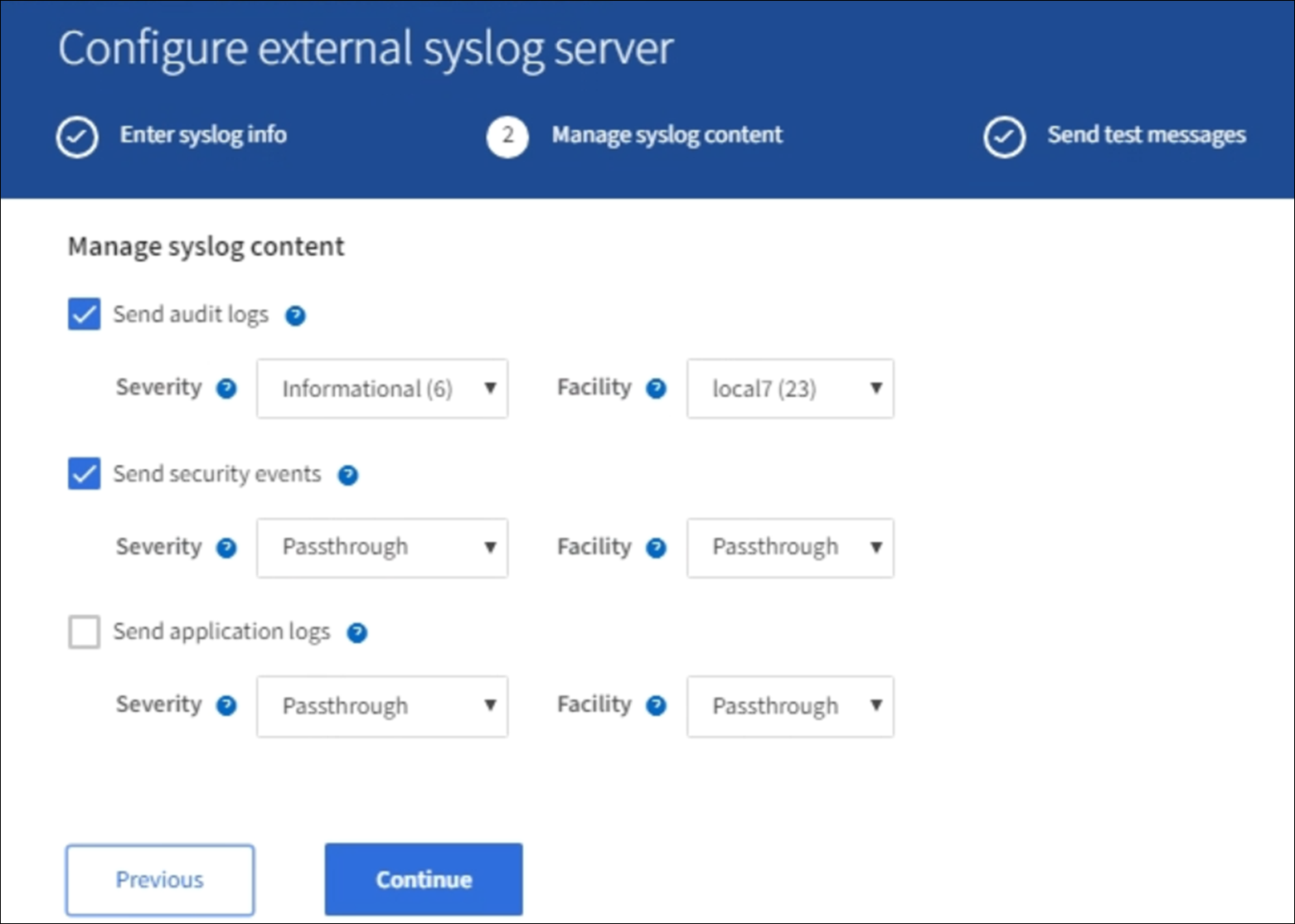 Gerenciar o conteúdo do syslog