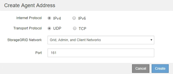 Endereço do agente SNMP