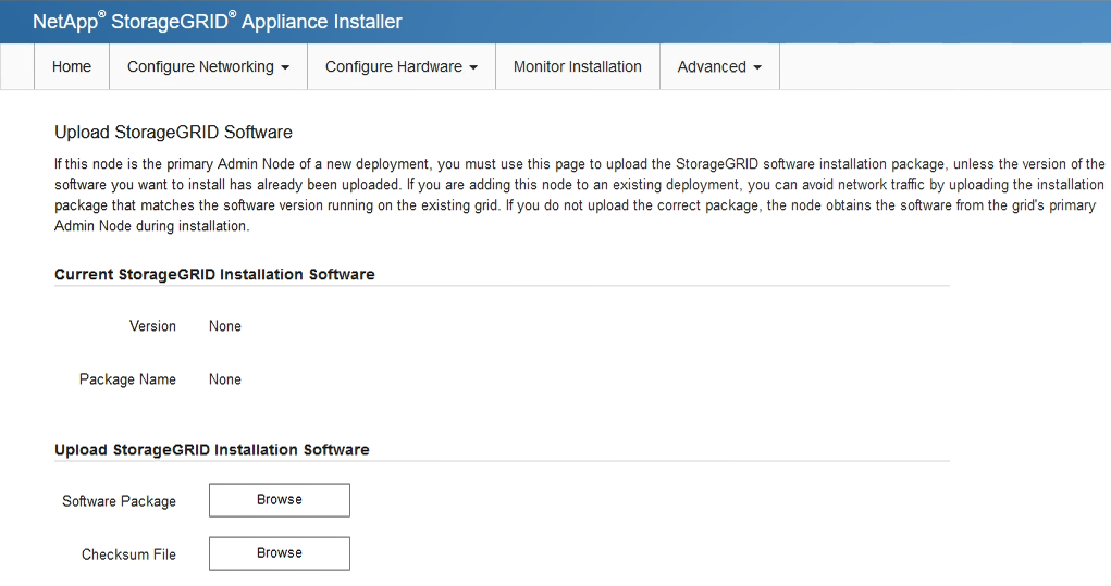 Instalador do dispositivo - carregar o software SG