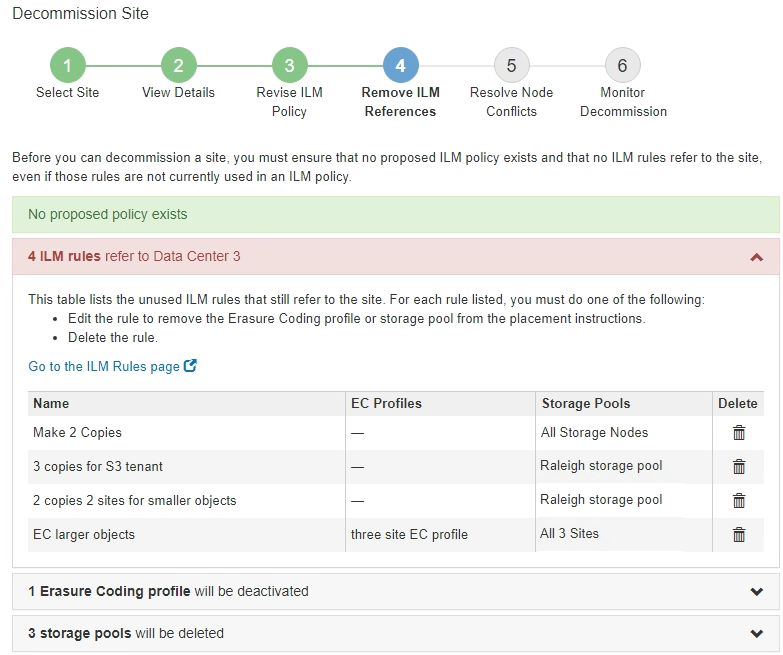 Desativar as regras do Site Step 4 ILM