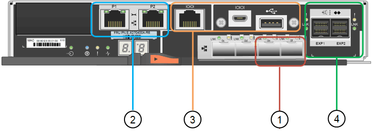 Conetores no controlador E2800B