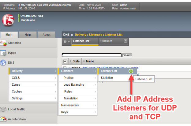 Adicionar IP do ouvinte