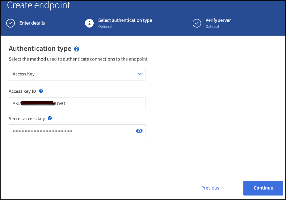 autenticar conexões para endpoints screenshot