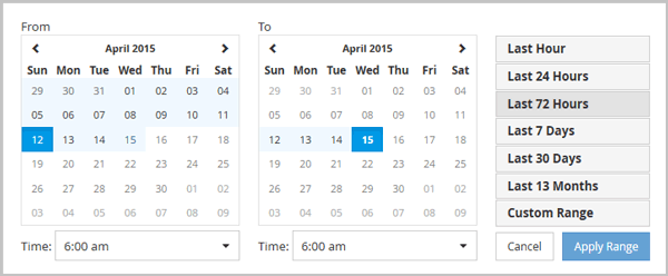 time range selector