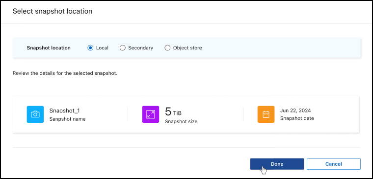 A screenshot showing the Restore options page.